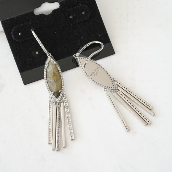 Anthropologie Melanie Auld Labradorite Fringe Earrings - Picture 3 of 4
